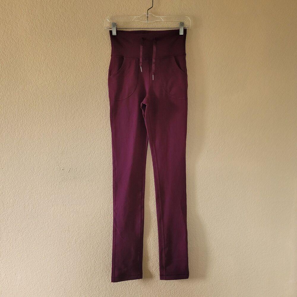 Lululemon Skinny Will Pant Size 4 High Rise Drawstring Yoga Pants Pockets W5D18S